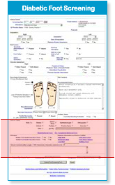 Diabetic foot screening form - referral/education